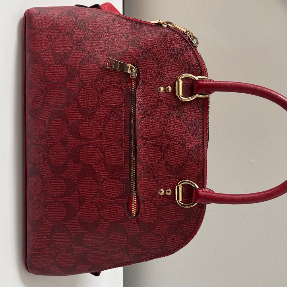 Coach Red Satchel with Gold Details - Picture 4 of 8